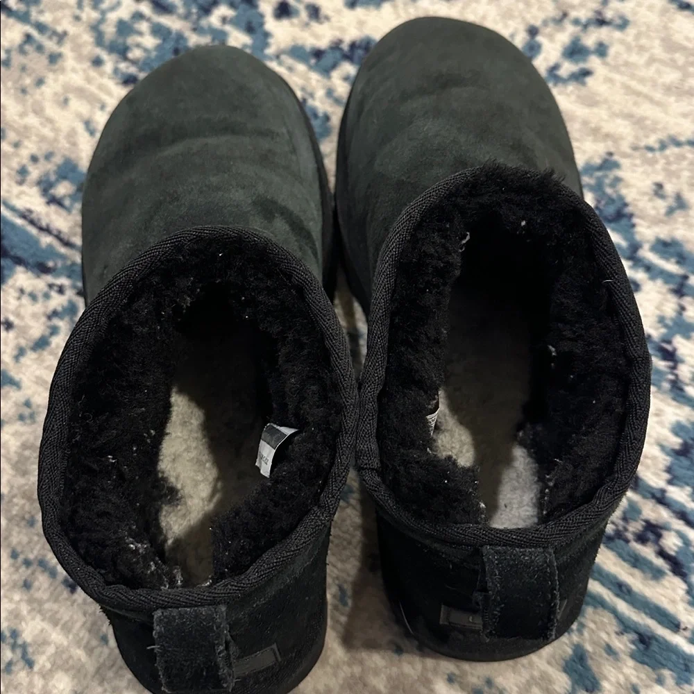 UGG Women's Black Suede Ankle Winter Boots